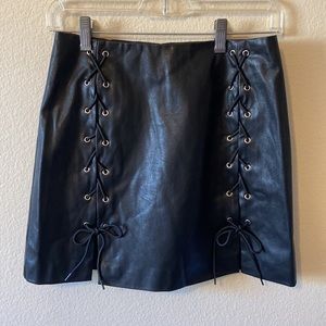 New Vegan Leather Super Sexy Lace Up Skirt